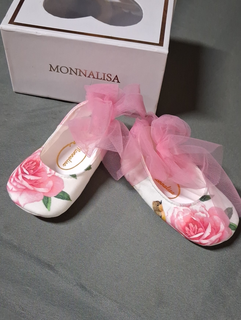 NWT MonnaLisa Pre-Walker Baby Shoes Roseline Poppin Birdhouses